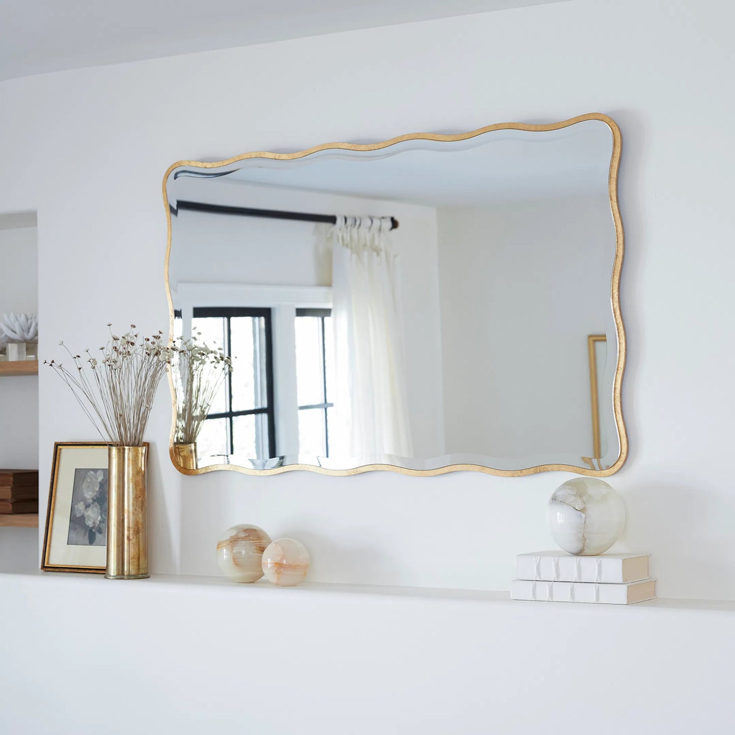 005 SI-1949299 | Lifestyle | Candice Mirror by Regina Andrew in gold and gold leaf. Made from resin in a modern style.