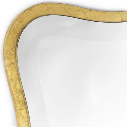 Candice Mirror by Regina Andrew in gold and gold leaf. Made from resin in a modern style.