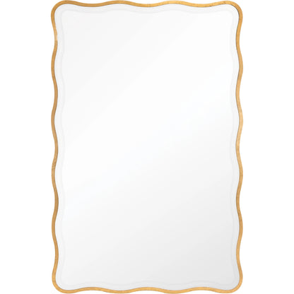 Candice Mirror by Regina Andrew in gold and gold leaf. Made from resin in a modern style.