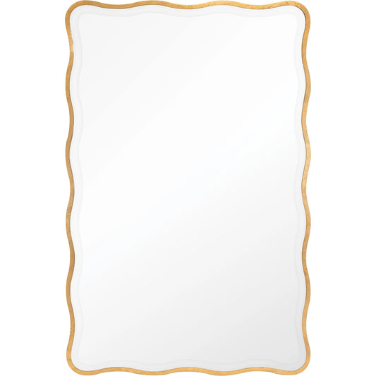 Candice Mirror by Regina Andrew in gold and gold leaf. Made from resin in a modern style.