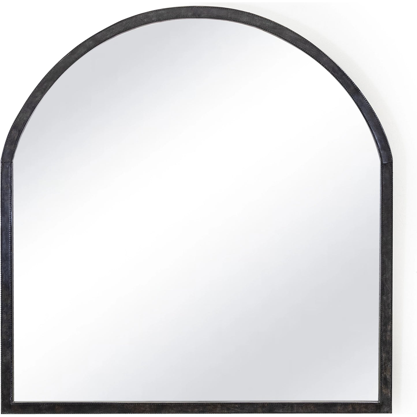 001 SI-2002258 | Primary Silo | Knox Leather Mantle Mirror by Regina Andrew in black. Made from leather in a modern style.