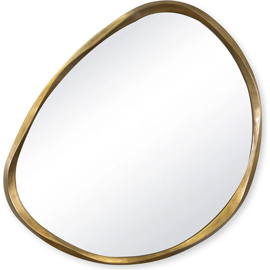 Monte Mirror by Regina Andrew in gold and antique gold leaf. Made from resin in a modern style.