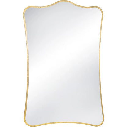 Lyrical Mirror by Regina Andrew in gold and gold leaf. Made from mdf in a modern style.