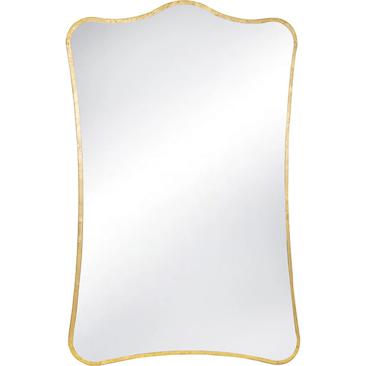 Lyrical Mirror by Regina Andrew in gold and gold leaf. Made from mdf in a modern style.