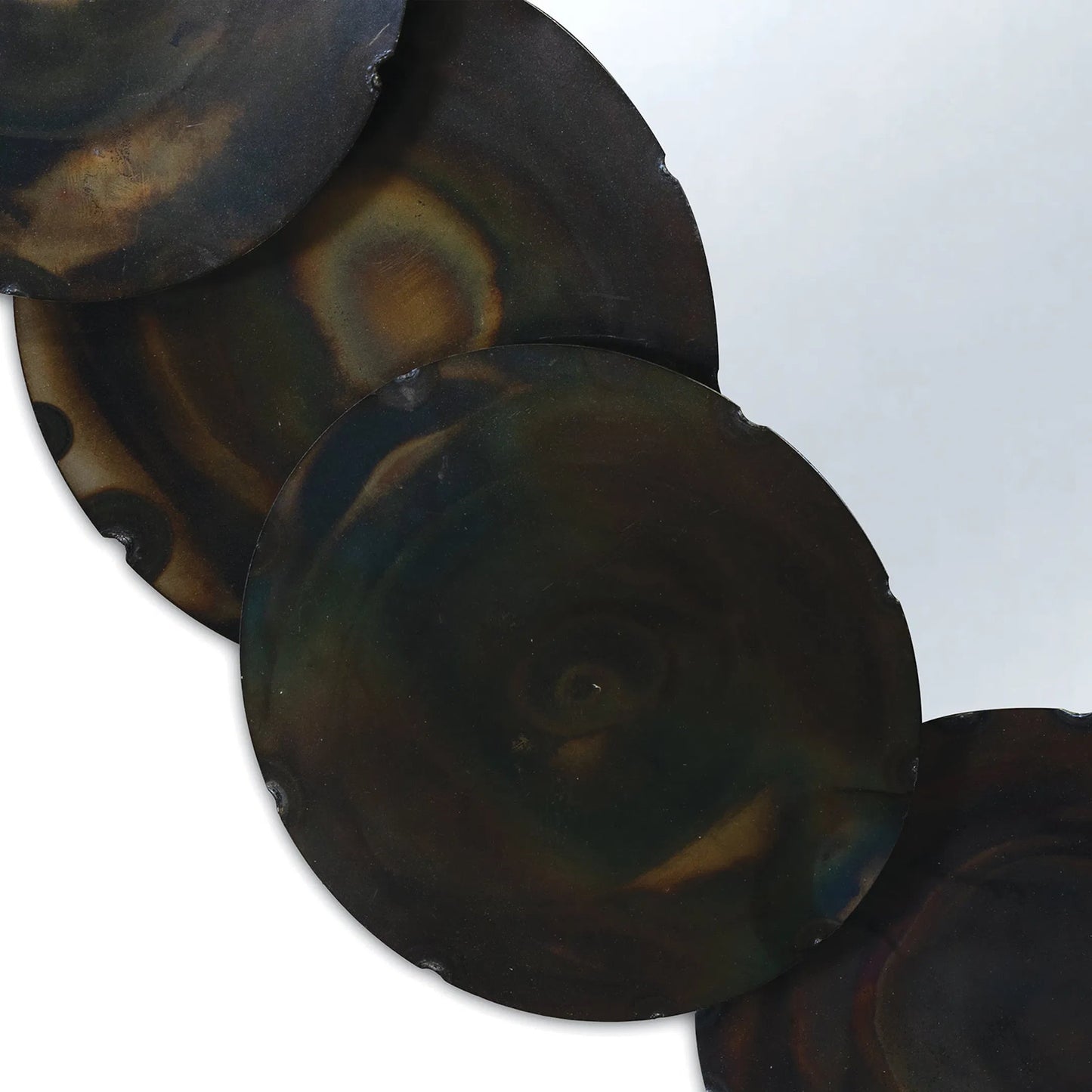 003 SI-2629028 | Closeup | Ember Round Mirror by Regina Andrew in black and blackened iron. Made from iron in a unique style.