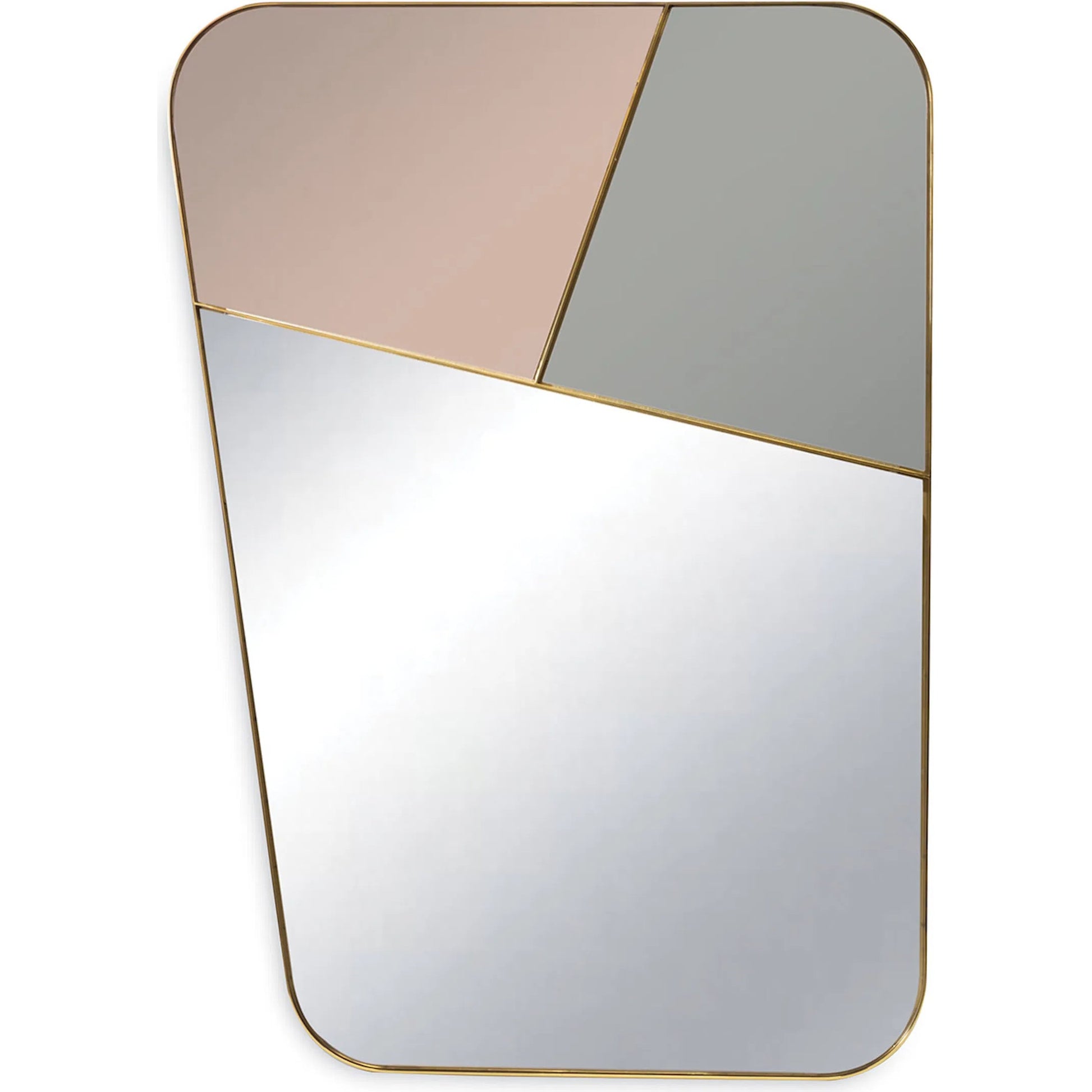 Iris Mirror by Regina Andrew in clear and gold. Made from stainless steel in a unique style.