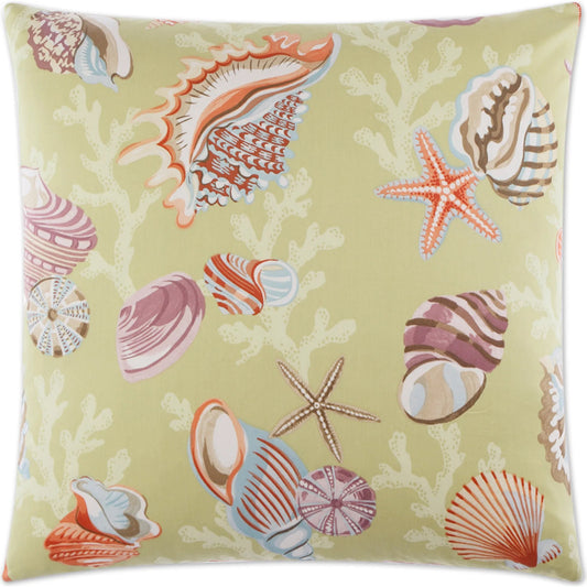 Coral Beach Pillow by DV Kap Home in sage. Made from 100% cotton twill in a unique style.