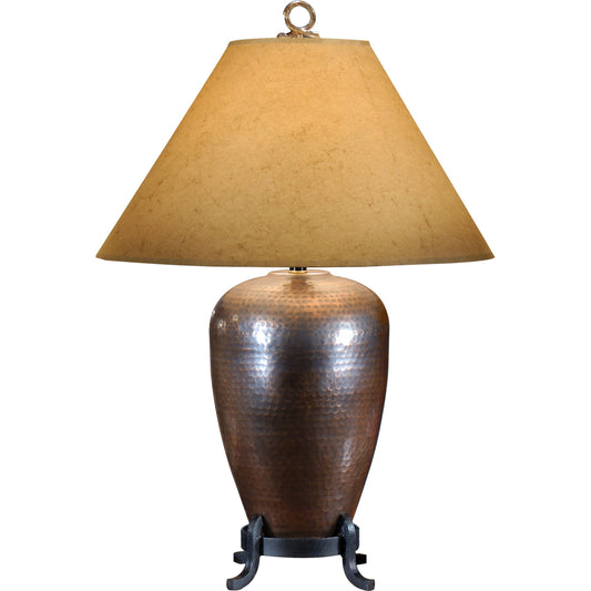 Hammered Bronze Lamp by Wildwood in brown. Made from brass in a modern style.