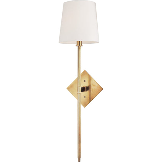 Cortland Wall Sconce by Hudson Valley in aged brass. Made from steel in a transitional style.