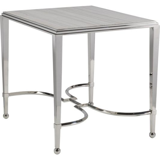 Sangiovese End Table by Artistica Home in stainless steel. Made from unique in a transitional style.