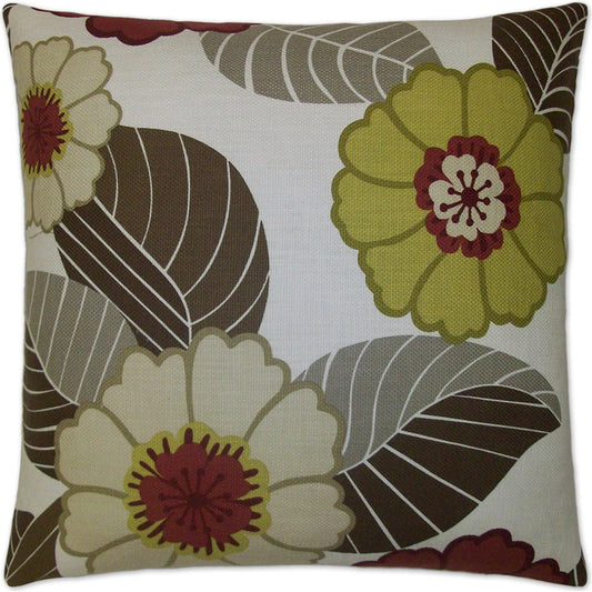 Flower Power Pillow by DV Kap Home in chartreuse. Made from 100% cotton in a unique style.