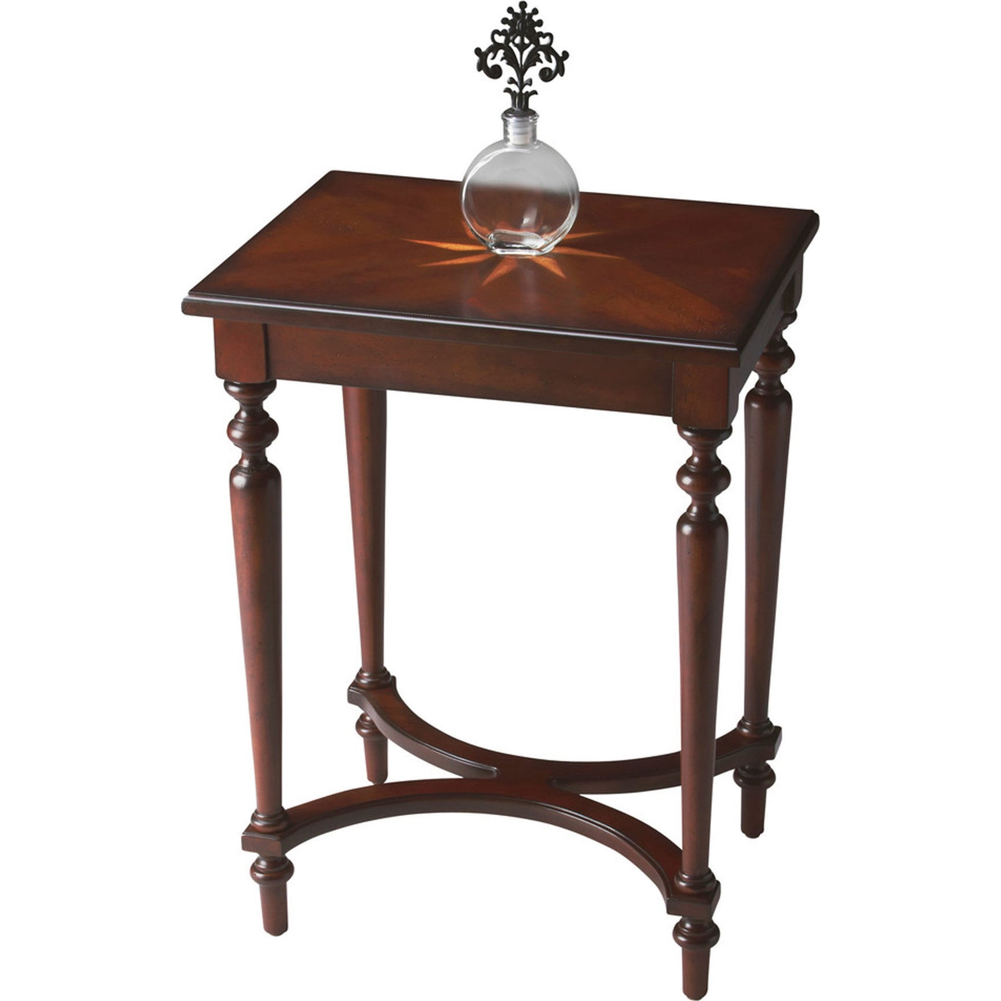 Tyler Accent Table by Butler Specialty Company in dark brown and plantation cherry. Made from rubberwood solids, mdf, cherry, maple, walnut veneers in a traditional style.