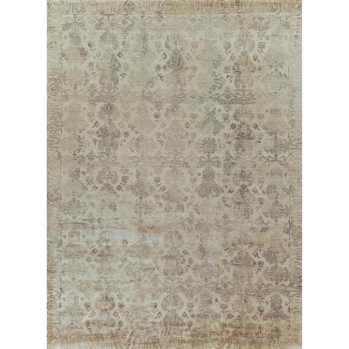 001 SI-2221667,SI-2221668 | Primary Silo | Lisbon Rug by Exquisite Rugs in ivory. Made from bamboo silk in a unique style.