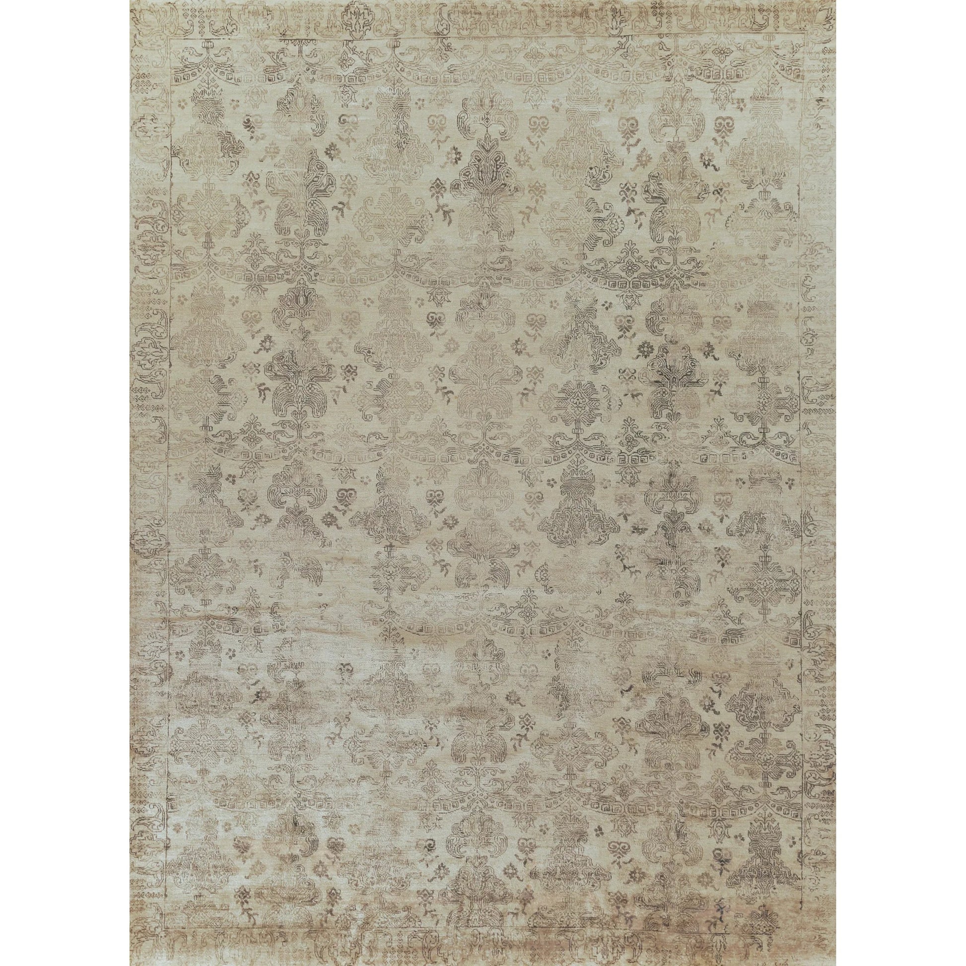 Lisbon Rug by Exquisite Rugs in ivory. Made from bamboo silk in a unique style.