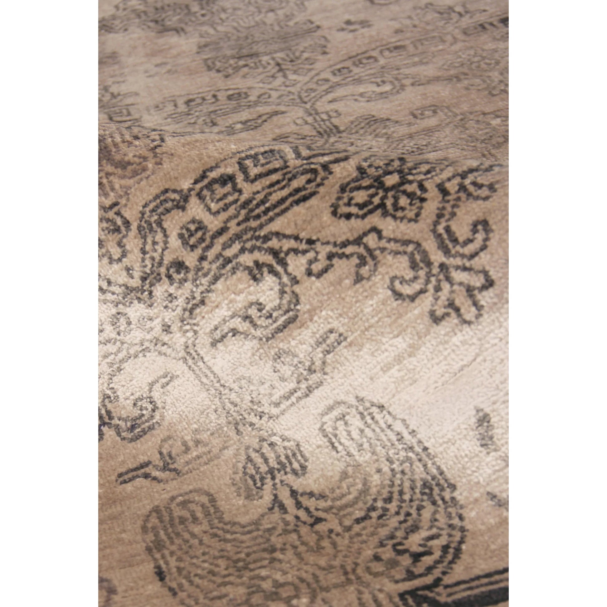 Lisbon Rug by Exquisite Rugs in ivory. Made from bamboo silk in a unique style.