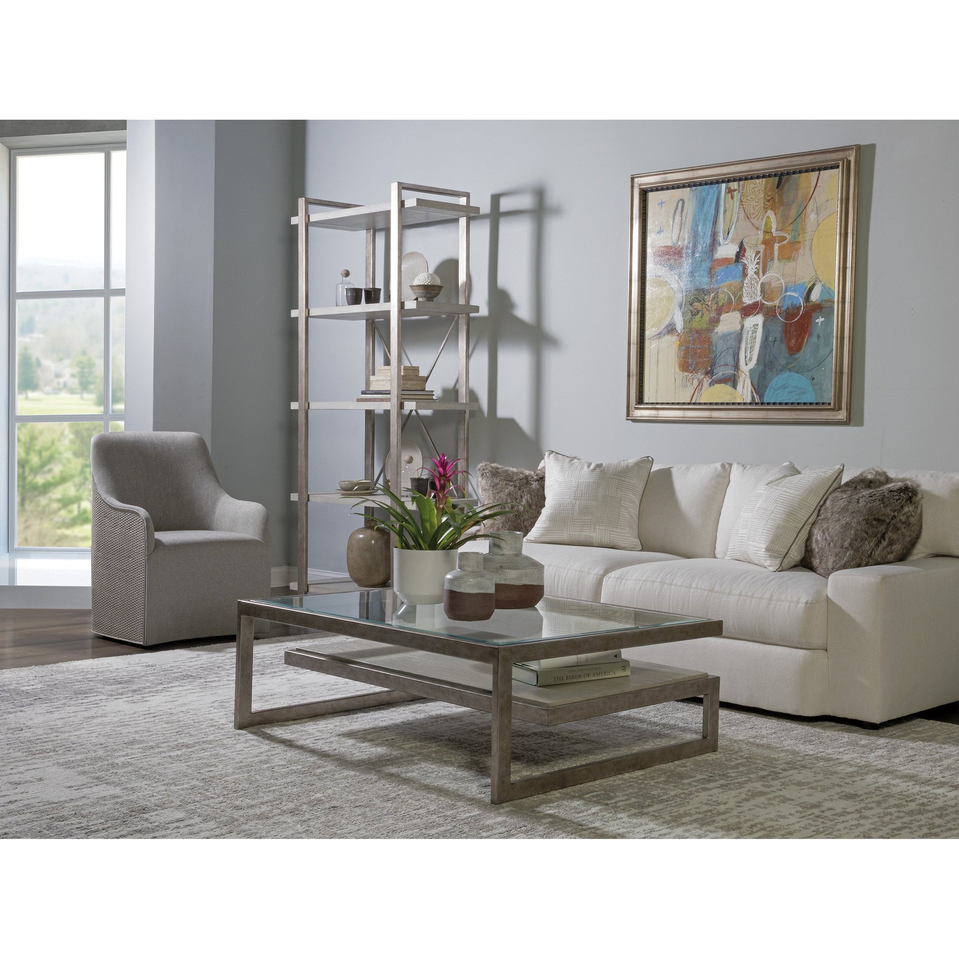 Soiree Etagere by Artistica Home in light gray. Made from unique in a modern style.