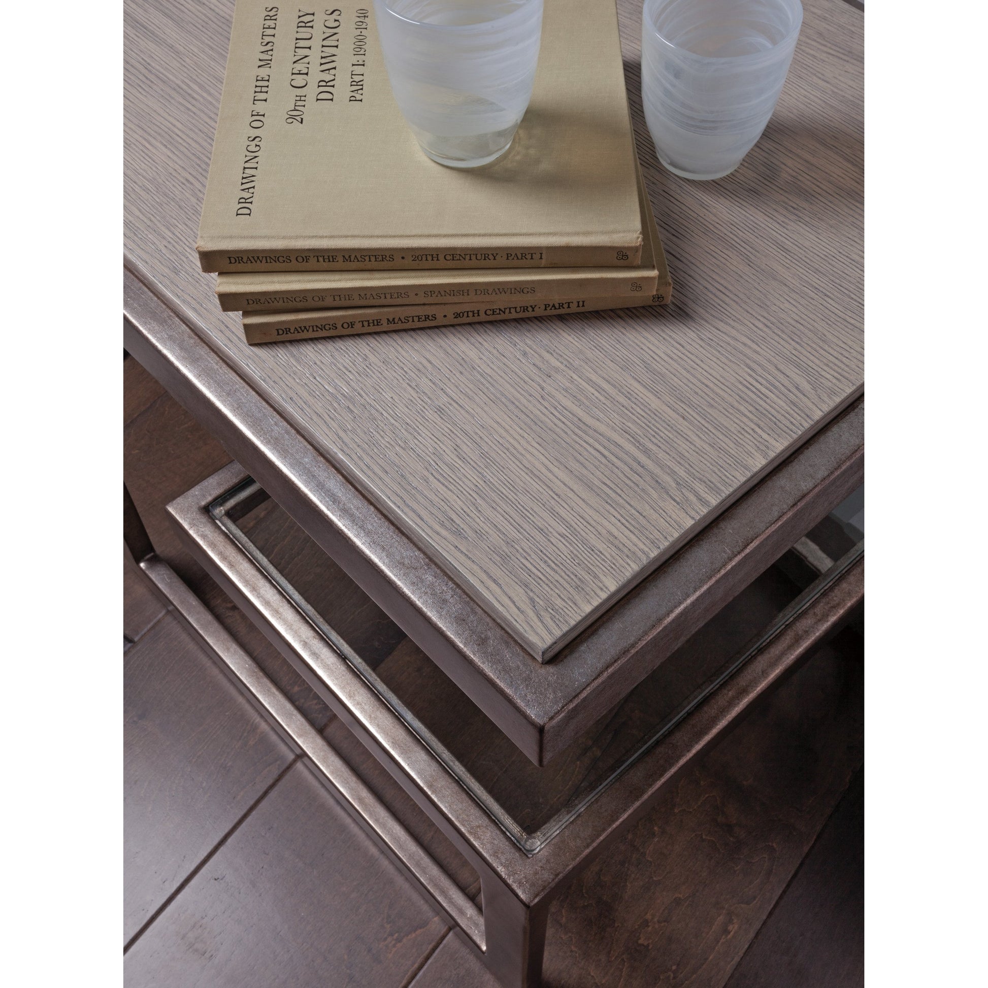 Soiree Rectangular End Table by Artistica Home in light gray. Made from unique in a modern style.