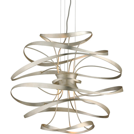 Calligraphy 26" Chandelier by Corbett. Made from hand crafted iron in a modern style.