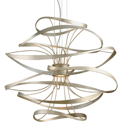 Calligraphy 42" Chandelier by Corbett. Made from hand crafted iron in a modern style.