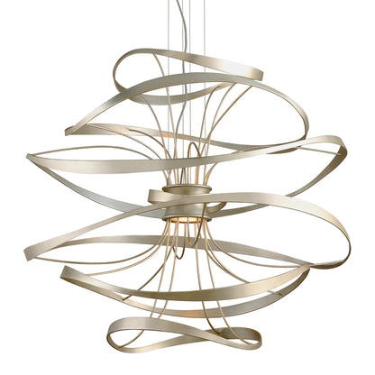 Calligraphy 42" Chandelier by Corbett. Made from hand crafted iron in a modern style.