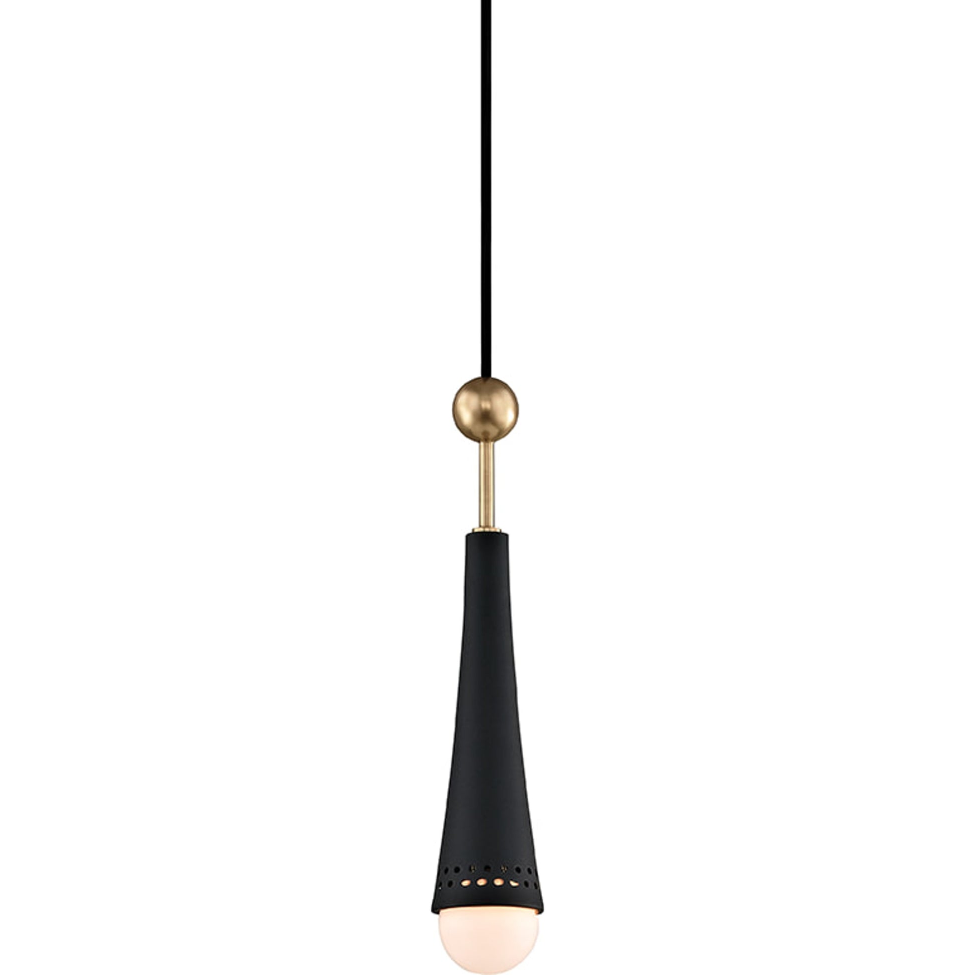 Tupelo Pendant by Hudson Valley in aged brass. Made from steel in a modern style.