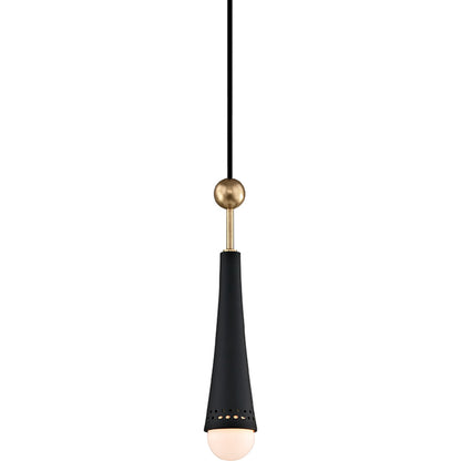 Tupelo Pendant by Hudson Valley in aged brass. Made from steel in a modern style.
