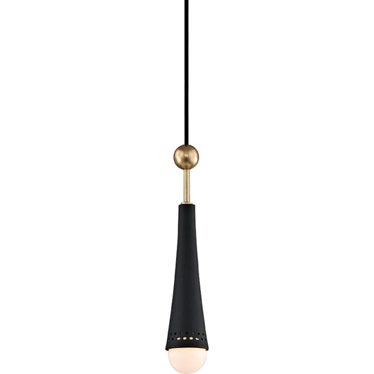 Tupelo Pendant by Hudson Valley in aged brass. Made from steel in a modern style.