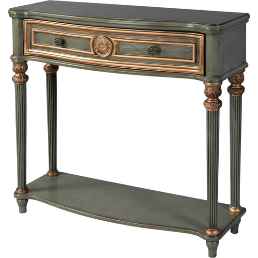 Alexander Console Table by Butler Specialty Company. Made from poplar wood, cherry veneer, fiberboard in a unique style.