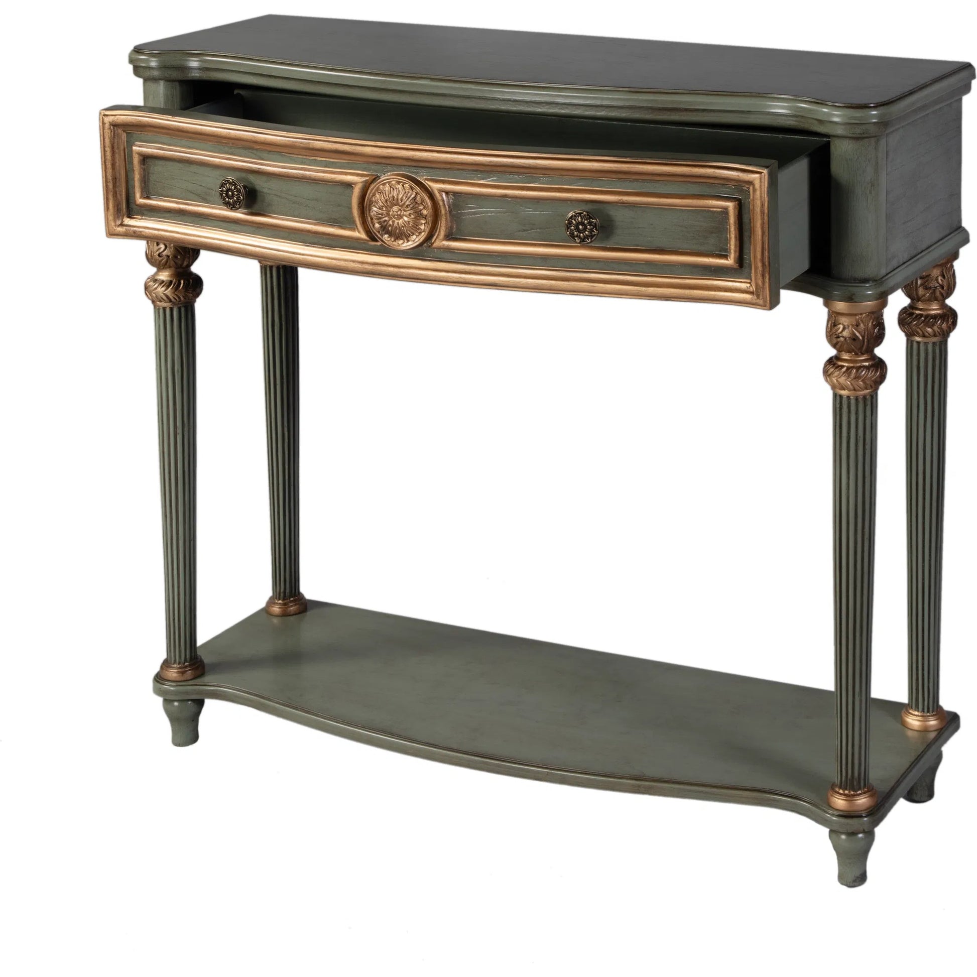 Alexander Console Table by Butler Specialty Company. Made from poplar wood, cherry veneer, fiberboard in a traditional style.