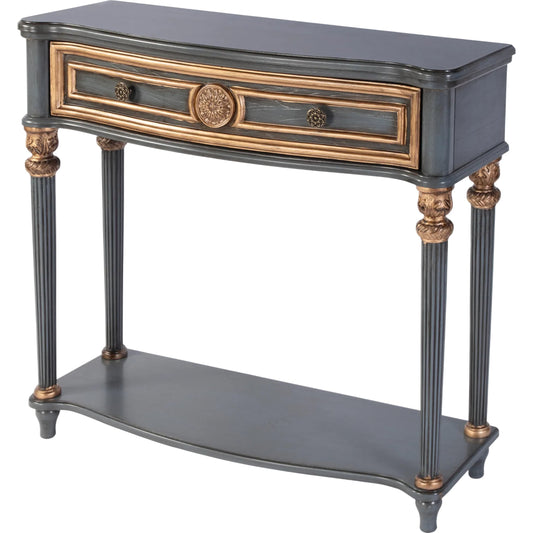 Alexander Console Table by Butler Specialty Company. Made from poplar wood, cherry veneer, fiberboard in a unique style.