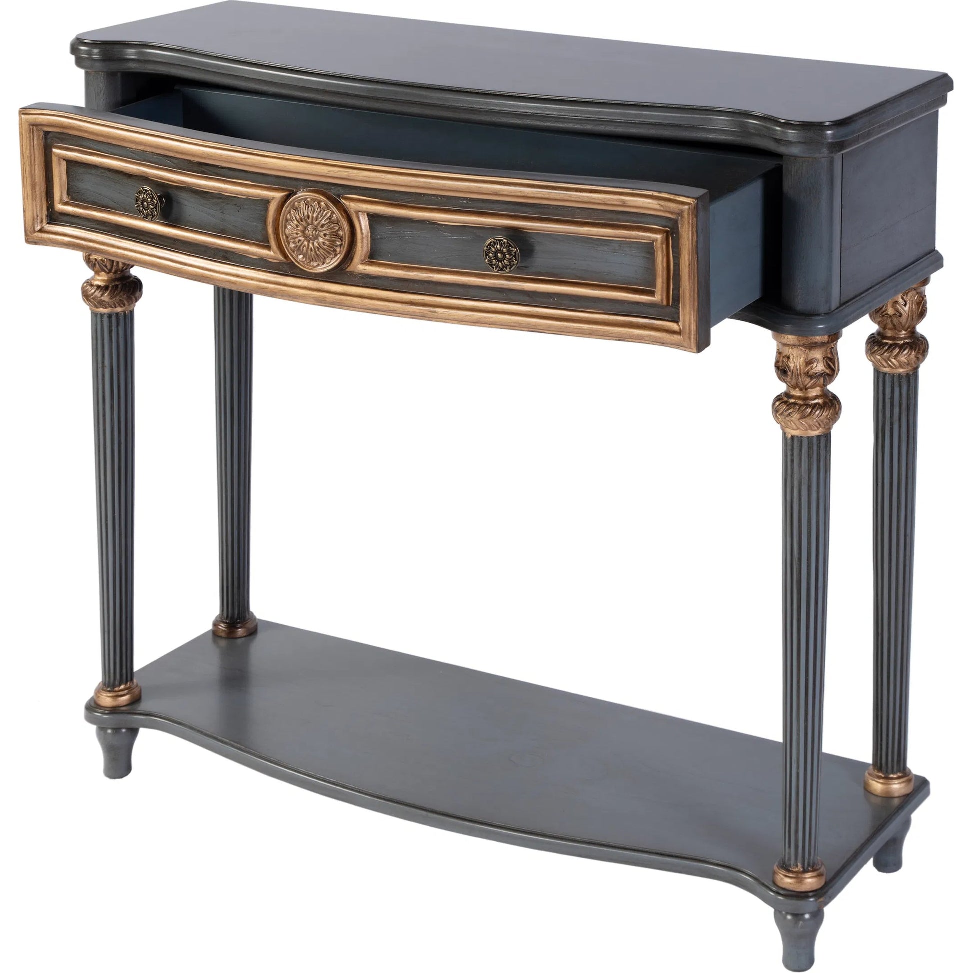 Alexander Console Table by Butler Specialty Company. Made from poplar wood, cherry veneer, fiberboard in a traditional style.