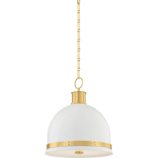 Briscoe Pendant by Hudson Valley in aged brass, soft white. Made from unique in a unique style.