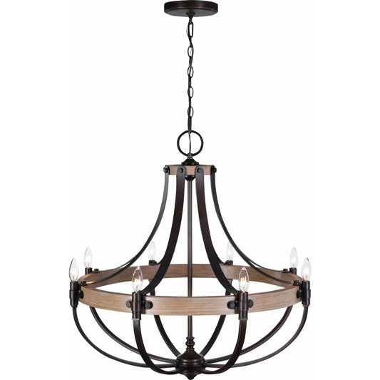 Dubois Chandelier by Uttermost. Made from steel, oak in a rustic style.