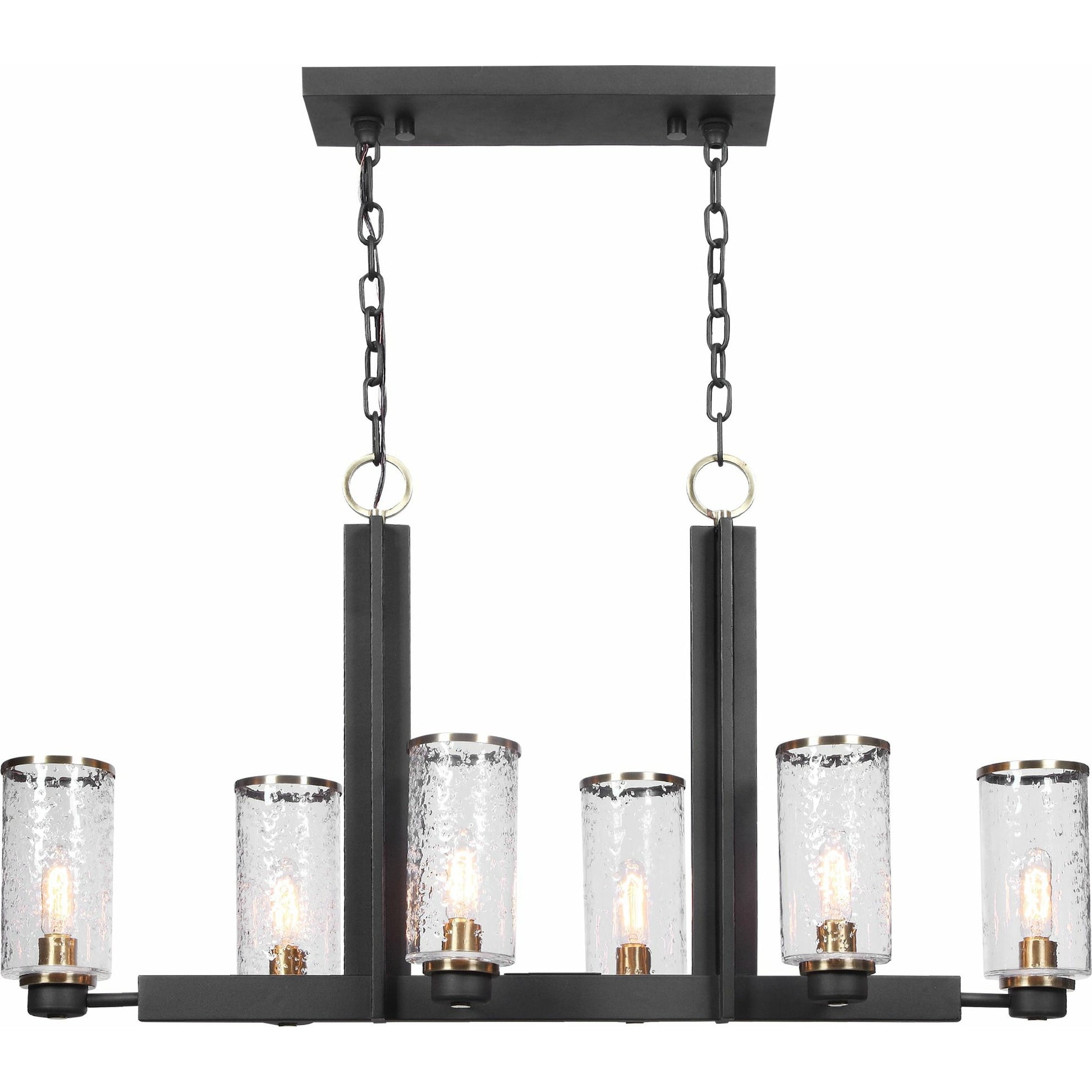 Jarsdel Industrial Island Light by Uttermost. Made from steel, glass in a transitional style.