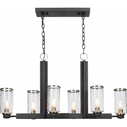 Jarsdel Industrial Island Light by Uttermost. Made from steel, glass in a transitional style.