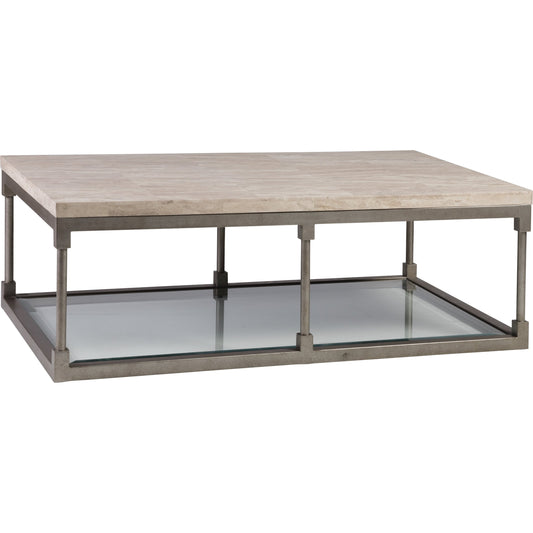Topa Cocktail Table by Artistica Home in antiqued silver leaf. Made from unique in a modern style.