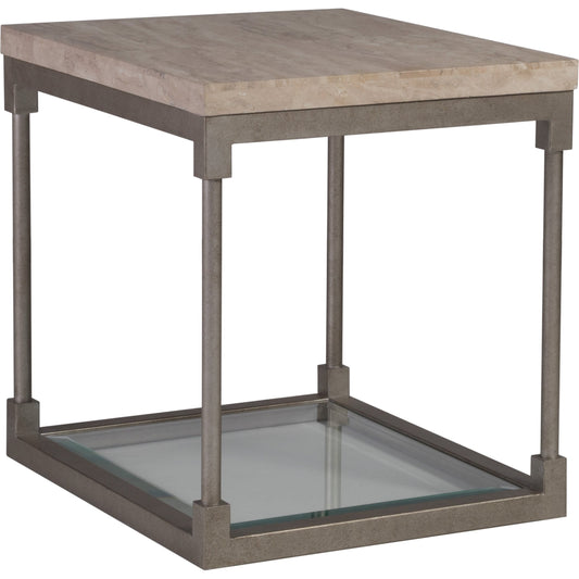 Topa Rectangular End Table by Artistica Home in antiqued silver leaf. Made from unique in a modern style.