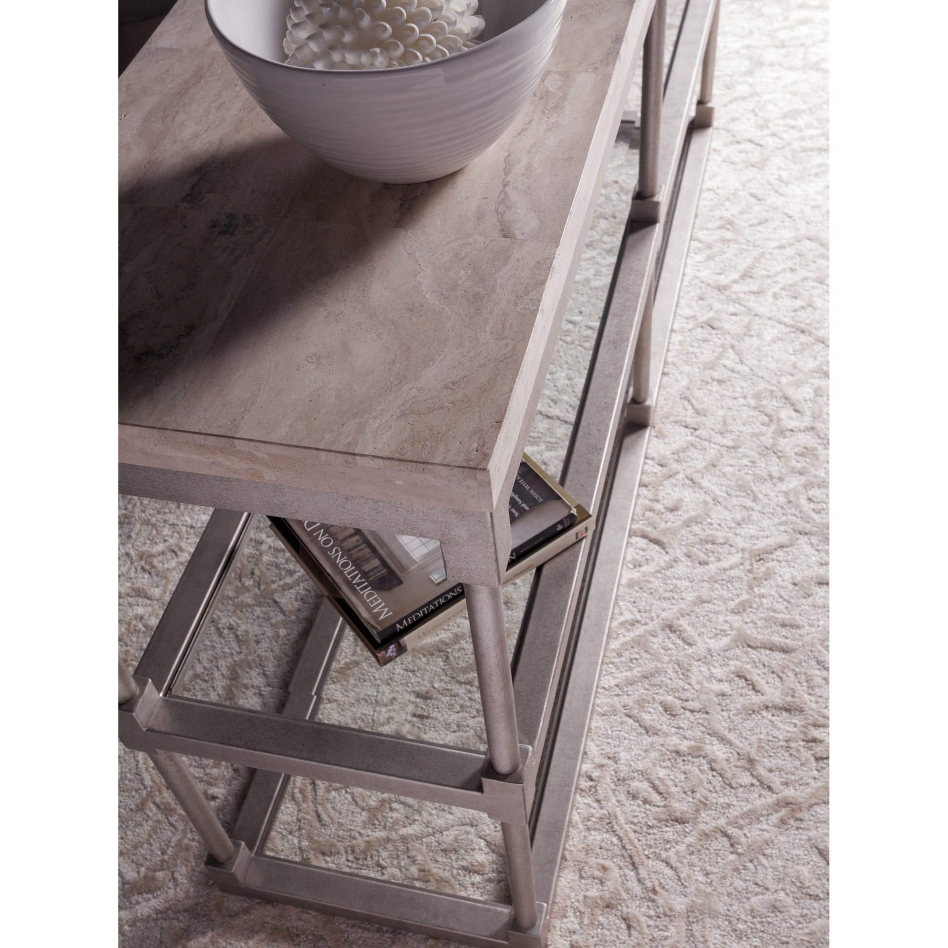 Topa Console by Artistica Home in antiqued silver leaf. Made from unique in a modern style.