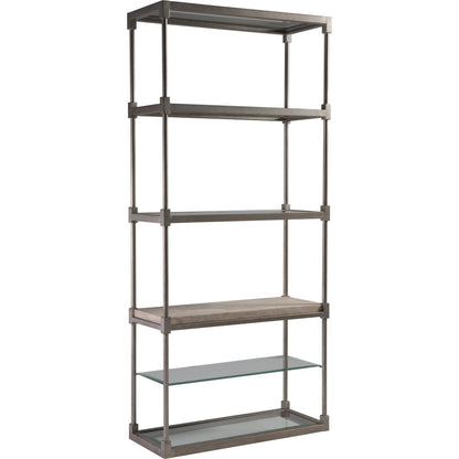 Topa Etagere by Artistica Home in antiqued silver leaf. Made from unique in a modern style.