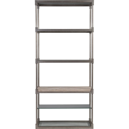 Topa Etagere by Artistica Home in antiqued silver leaf. Made from unique in a modern style.