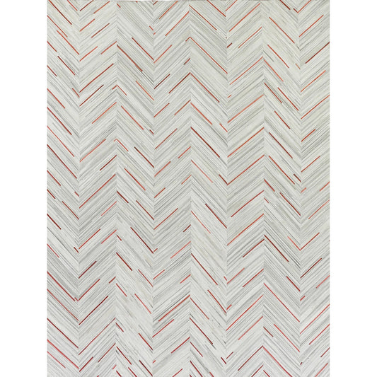Natural Hide 2138 Rug by Exquisite Rugs in ivory, beige, red, multi. Made from leather hide in a unique style.