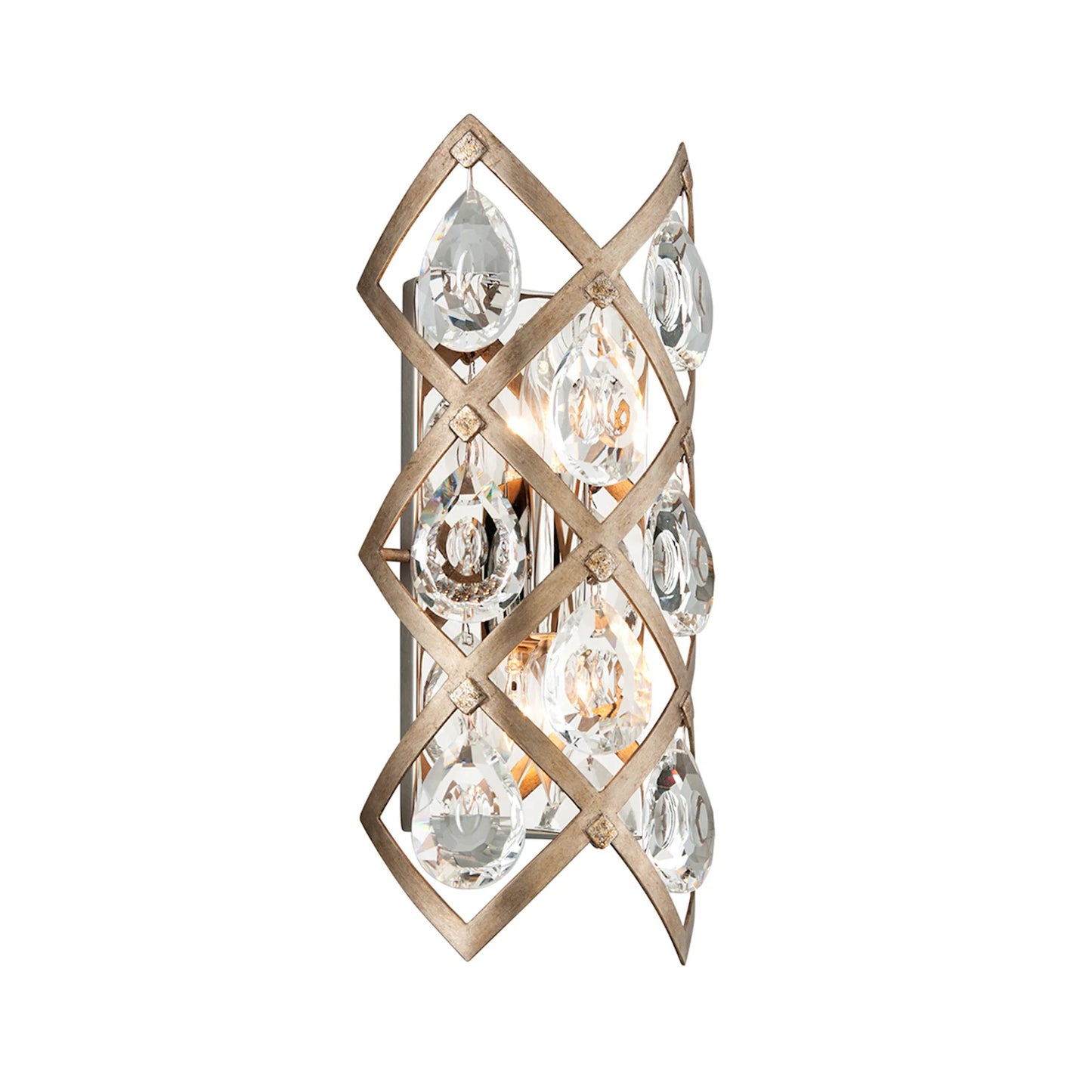 002 SI-2328392 | Additional Silo | Tiara Wall Sconce by Corbett in stria gold leaf, stainless steel. Made from hand crafted iron in a unique style.