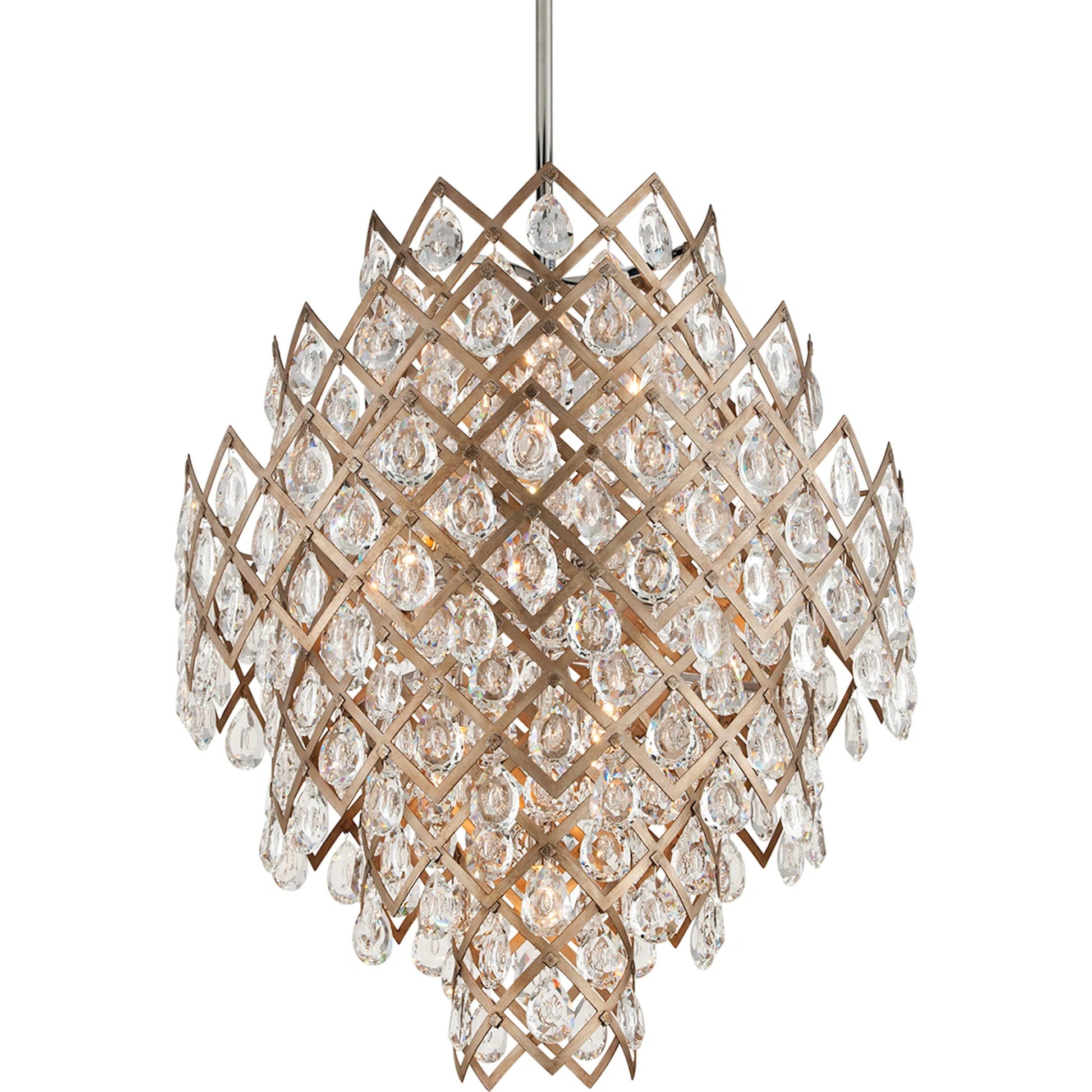Tiara Pendant by Corbett in vienna bronze. Made from hand-crafted iron in a modern style.