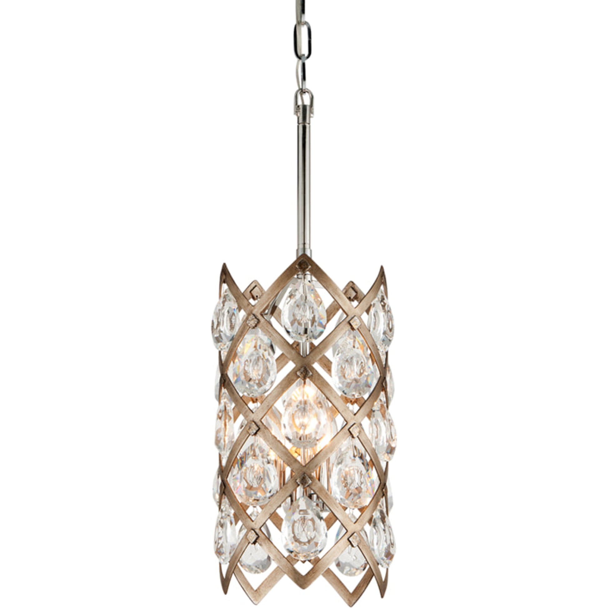 Tiara Pendant by Corbett in vienna bronze. Made from hand-crafted iron in a modern style.
