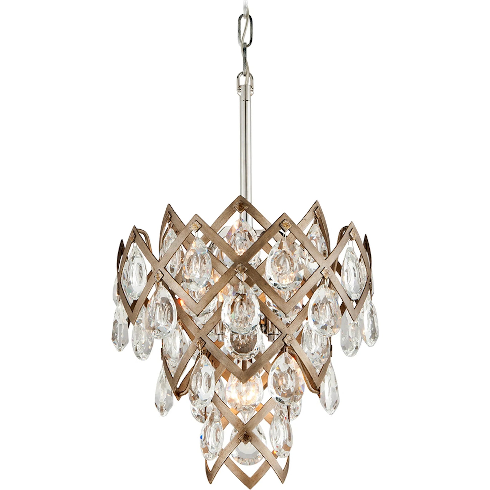 Tiara Pendant by Corbett in vienna bronze. Made from hand-crafted iron in a modern style.
