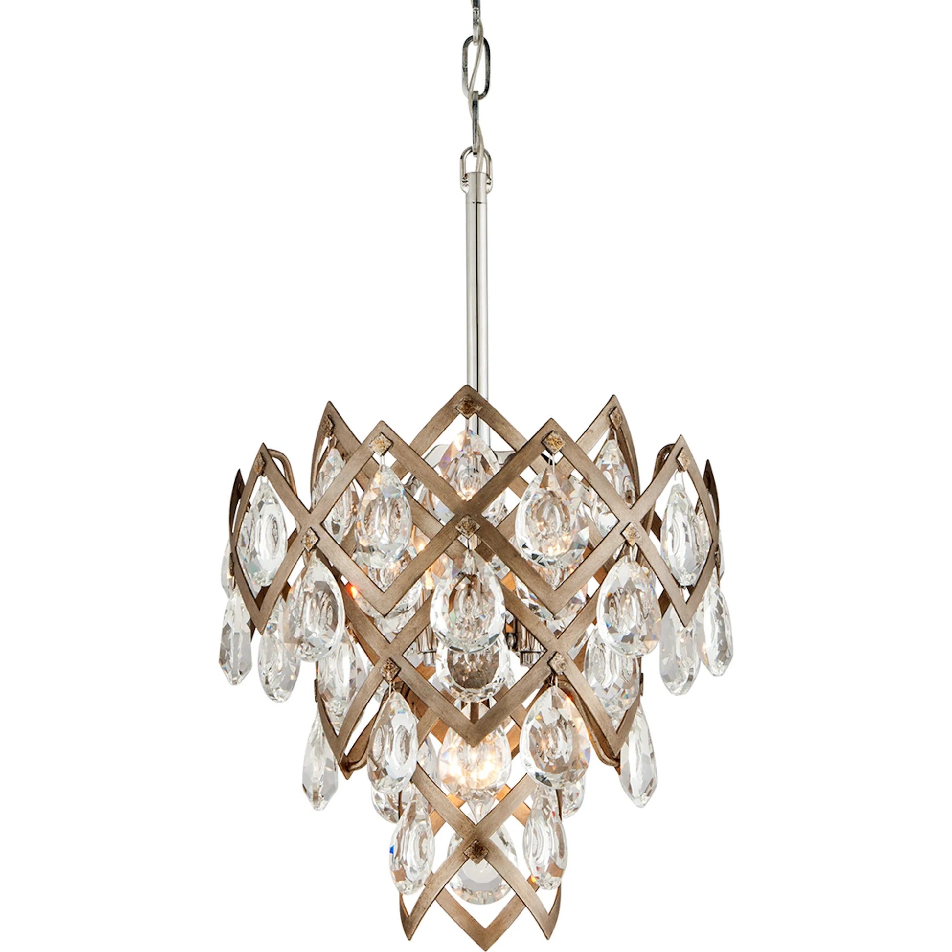 Tiara Pendant by Corbett in vienna bronze. Made from hand-crafted iron in a modern style.