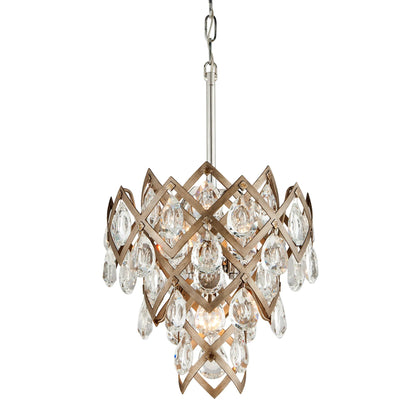 Tiara Pendant by Corbett in vienna bronze. Made from hand-crafted iron in a modern style.