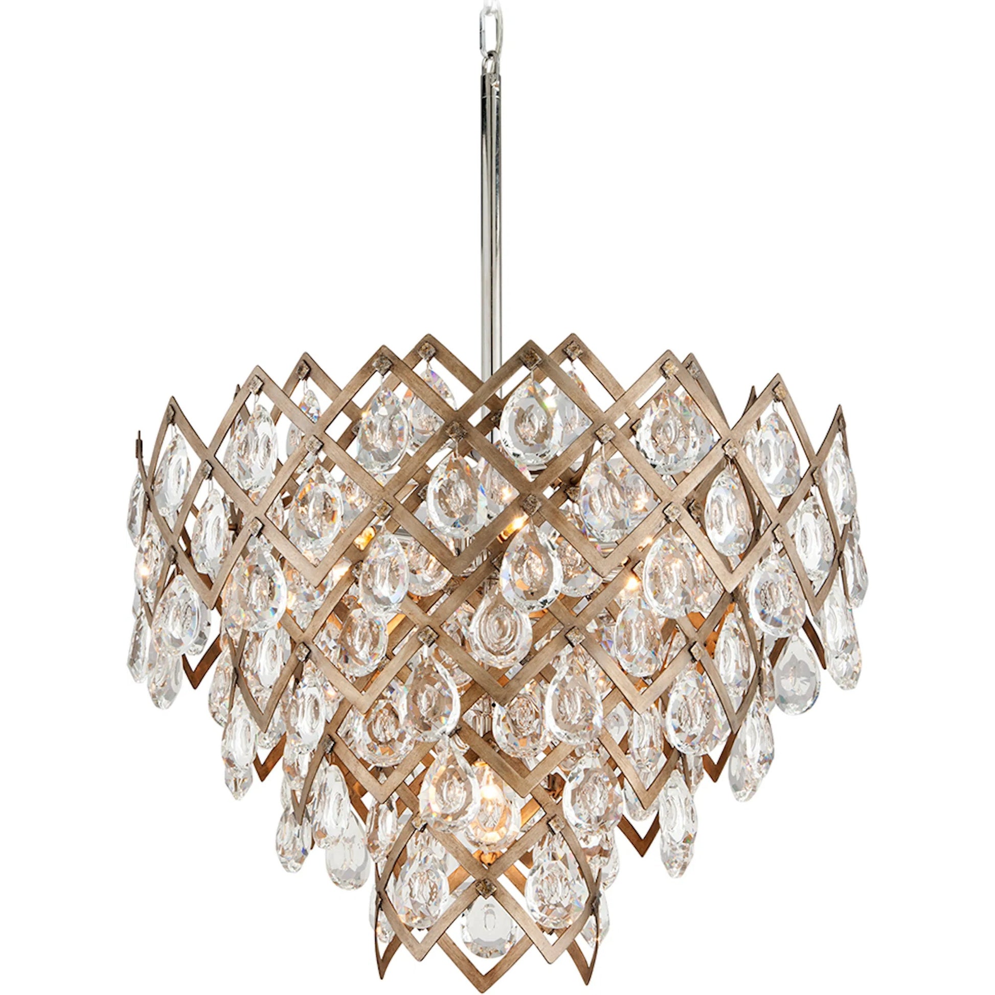 Tiara Pendant by Corbett in vienna bronze. Made from hand-crafted iron in a modern style.