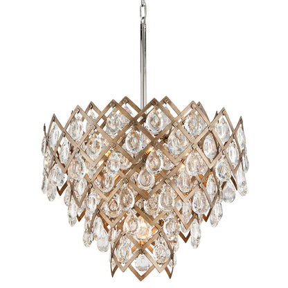 Tiara Pendant by Corbett in vienna bronze. Made from hand-crafted iron in a modern style.