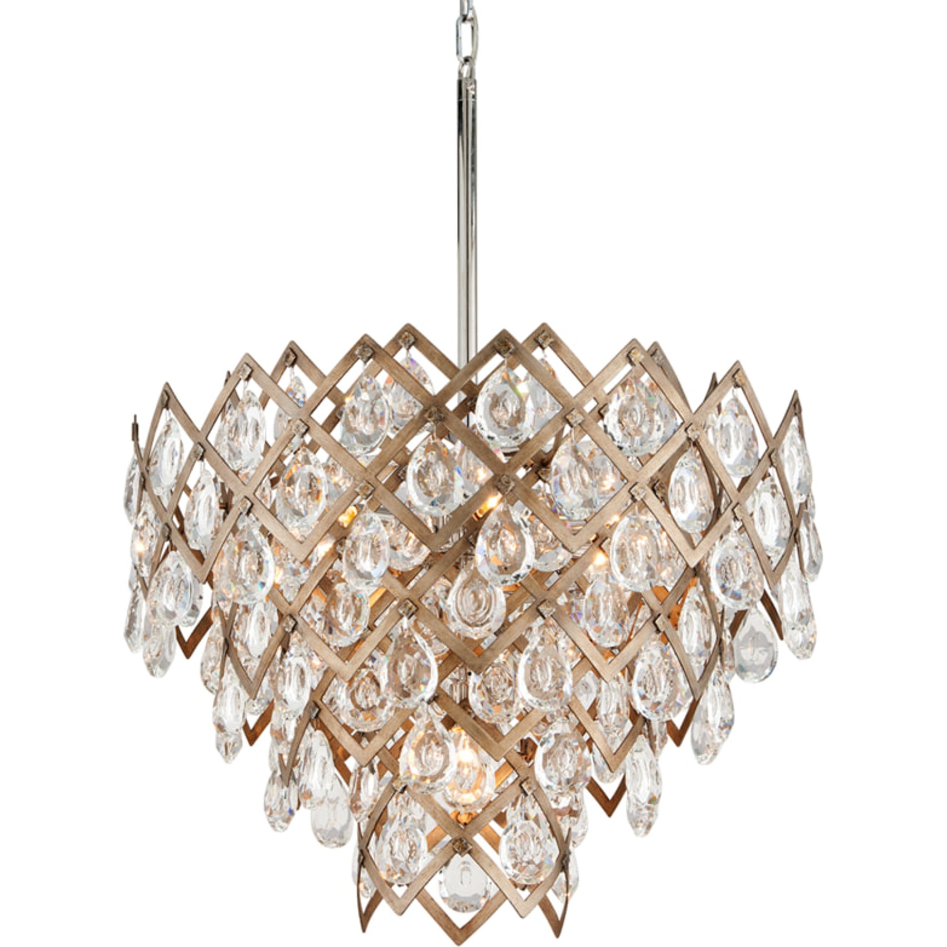 Tiara Pendant by Corbett in vienna bronze. Made from hand-crafted iron in a modern style.